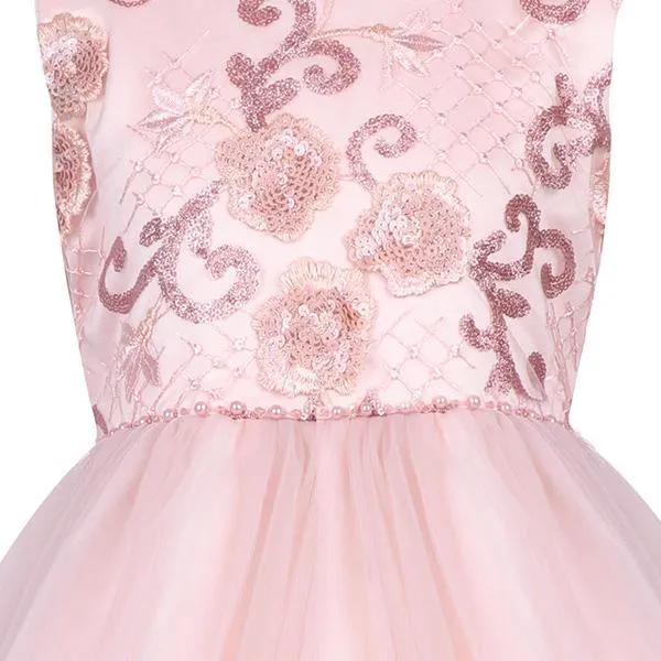 GIRLS EMBELLISHED PARTY DRESS - PINK