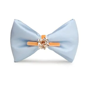 GIRLS SKY BLUE SATIN HAIR BOW