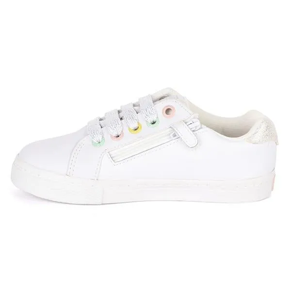 GIRLS WHITE STAR EMBROIDERED SNEAKERS