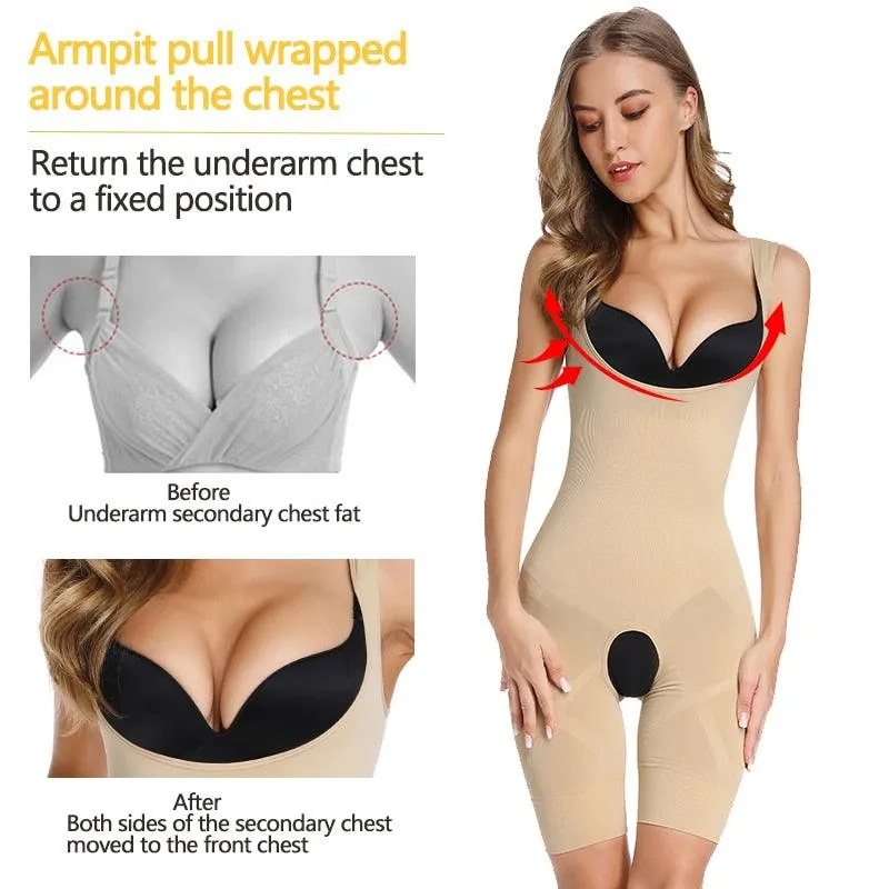 Gorgeous Women Shapewear Full Body Shaper Slimming Bodysuit Open Crotch Corset Waist Trainer Shaping Underwear Postpartum Recovery Sheath (FH)(FHW1)(1U31)(1U24)