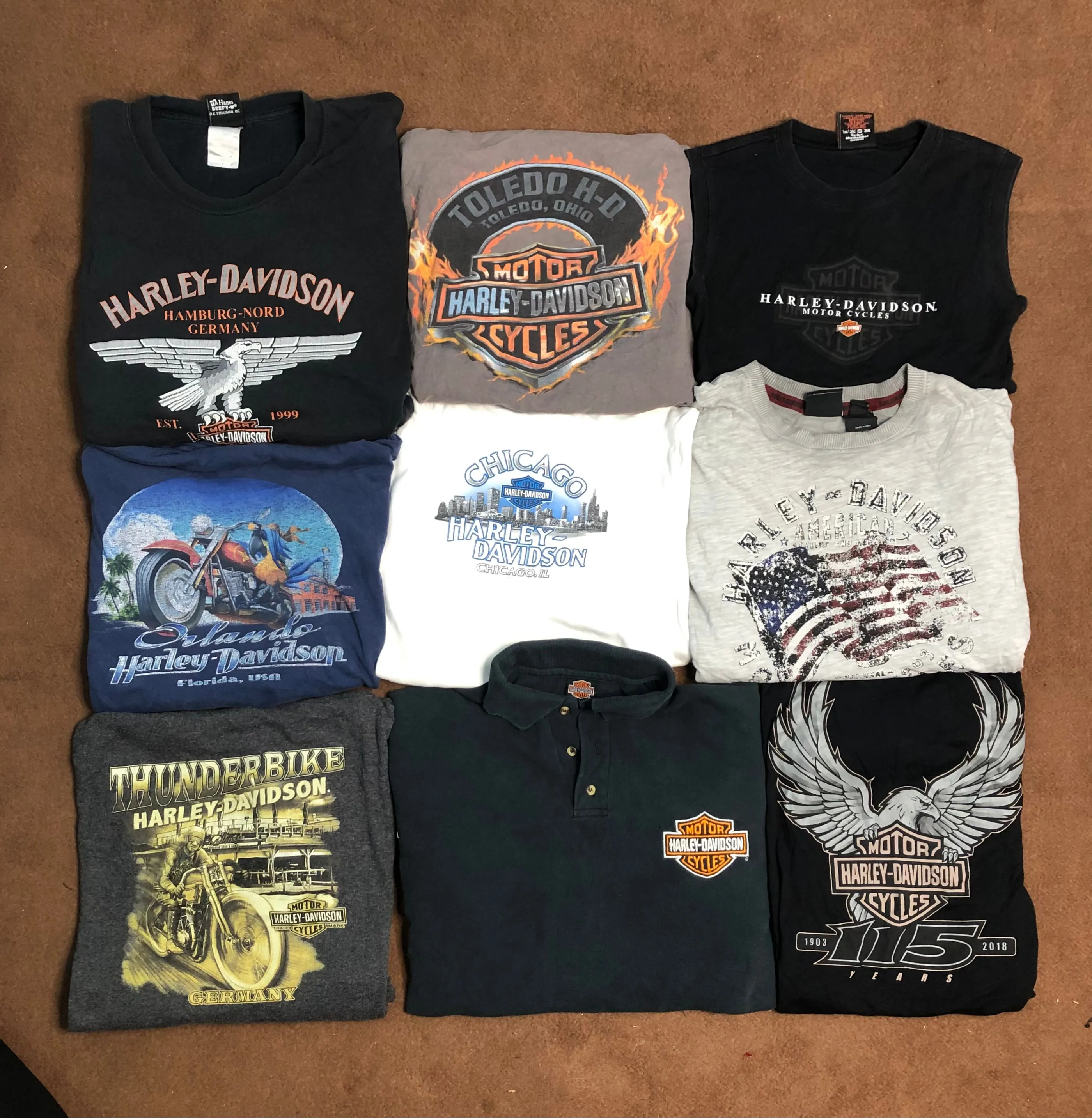 Harley Davidson T-Shirts 9 Pieces