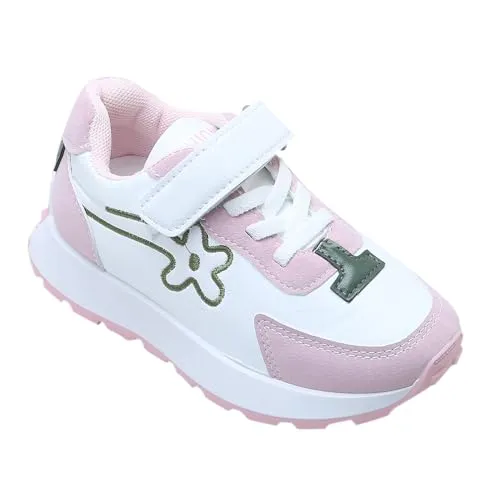 Hopscotch Girls PU Text Print Athletic Shoes in Pink Color, UK: 14 (XZY-4575295)