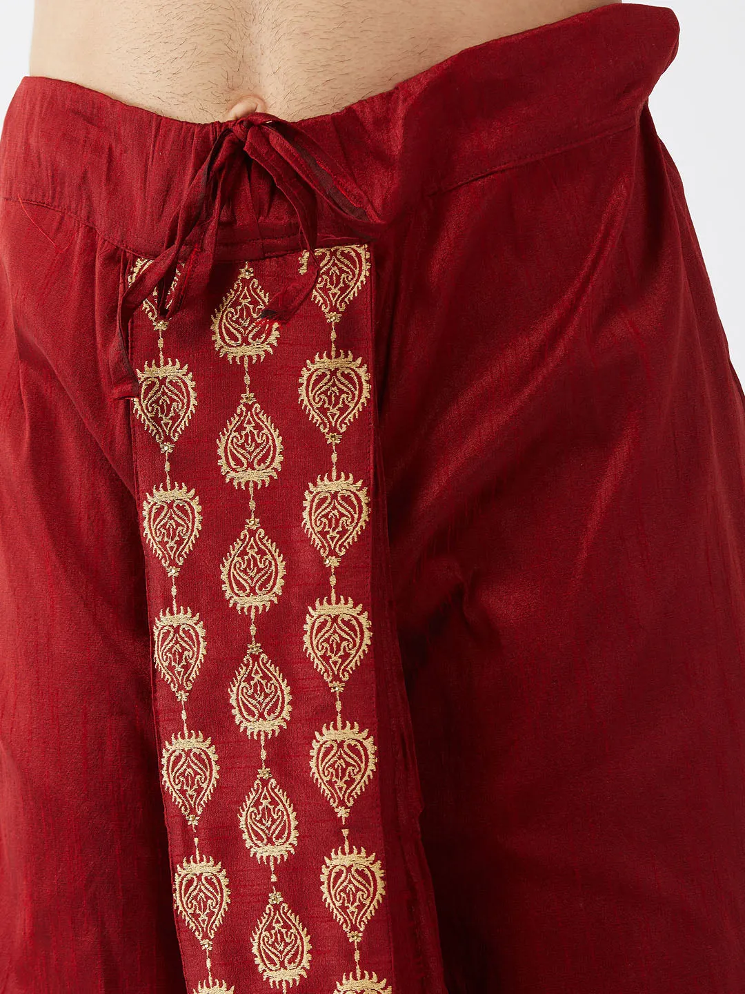 Jashvi Men's Rose Gold Kurta With Dhoti Pants