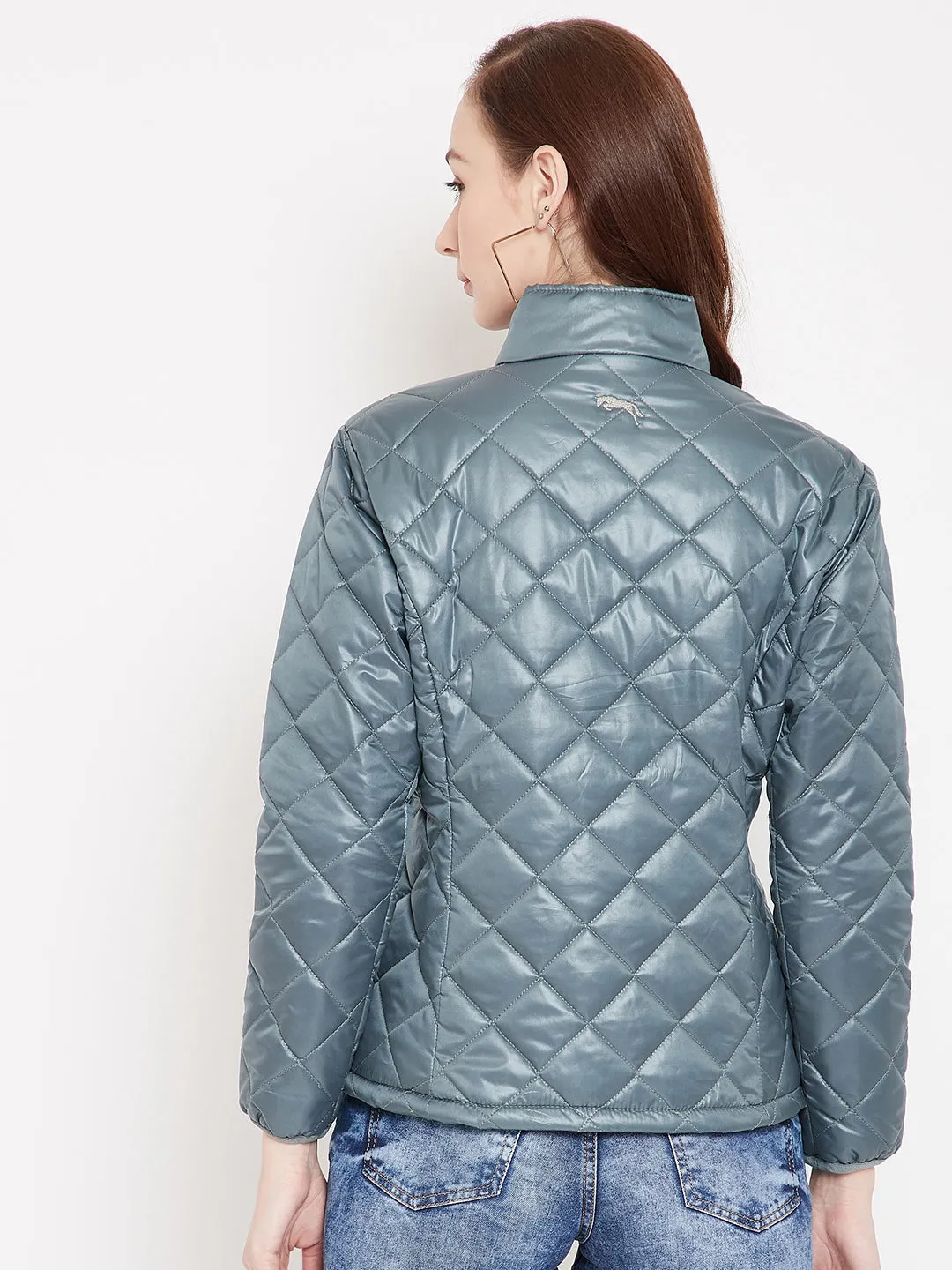 JUMP USA Women Grey Quilted Jackets