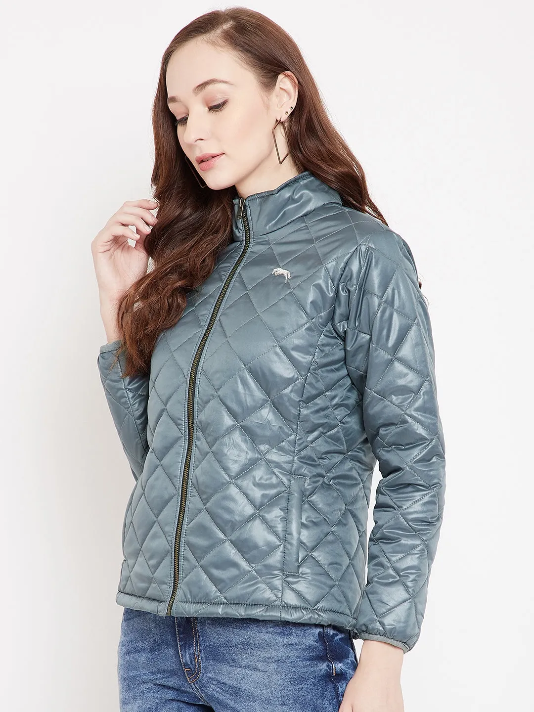 JUMP USA Women Grey Quilted Jackets