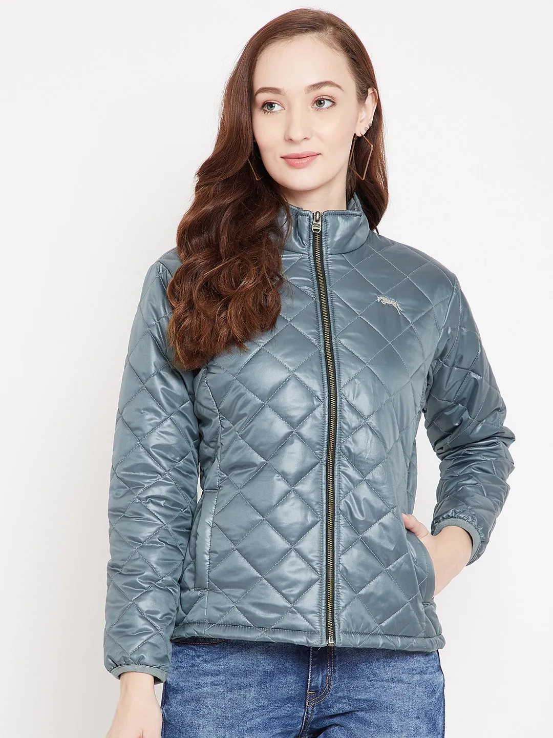 JUMP USA Women Grey Quilted Jackets