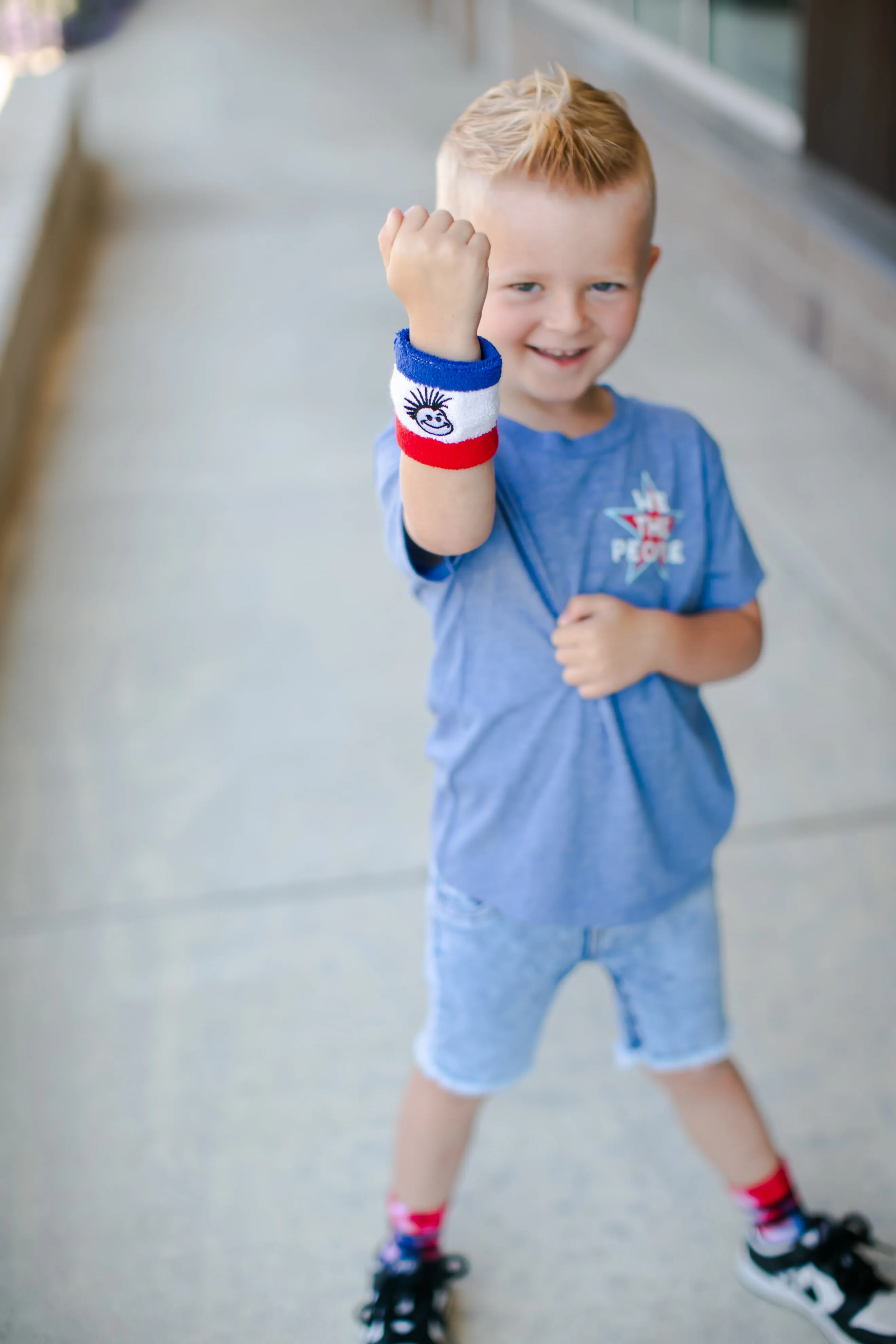 Knuckleheads Red White and Blue Striped Wristband