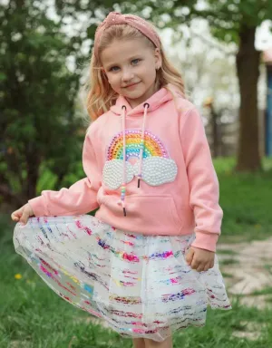 Lola and The Boys Girls Happy Rainbow Candy Hoodie