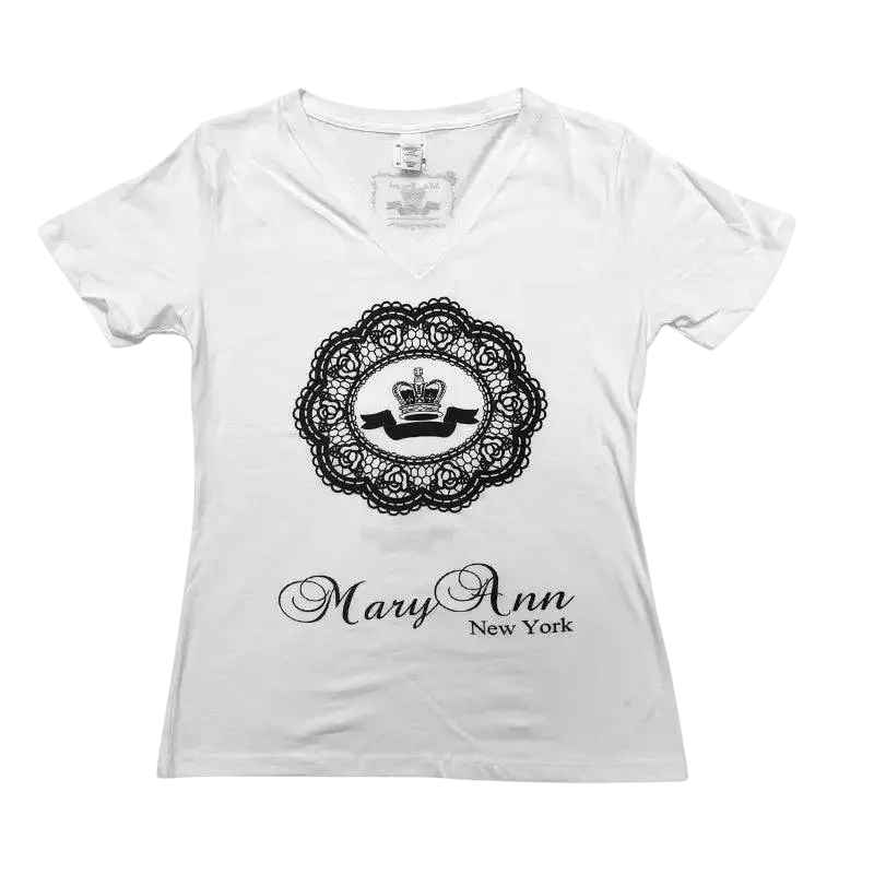 MARYANN Tshirt Womens Small-Large White Logo