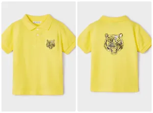 Mayoral Boys EcoFriends Sustainable Cotton Yellow Lion Polo