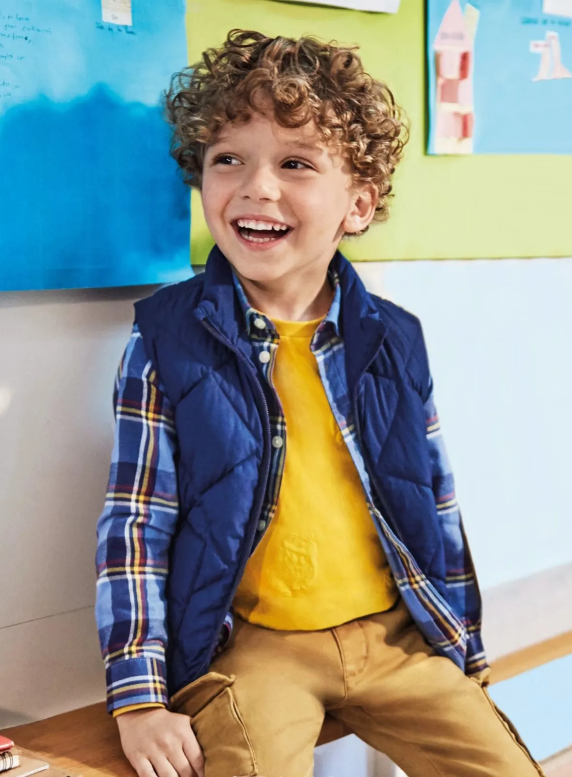 Mayoral Boys Navy Diamond Puffer Vest