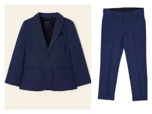 Mayoral Boys Navy Tailored Linen Jacket AND Pants Set