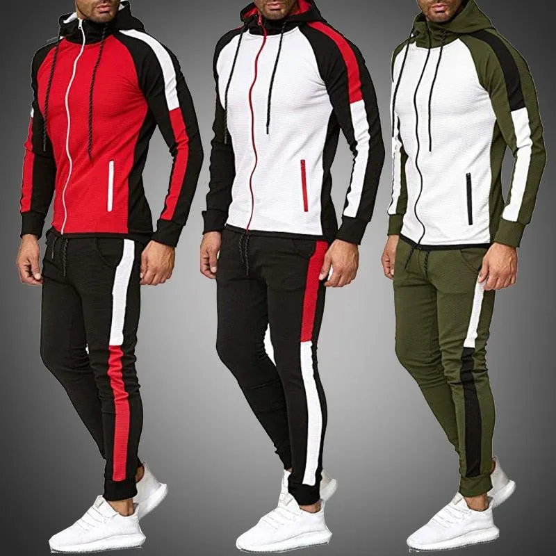 Men Tracksuit - Autumn 2 Piece Set Sports Clothes - Men Jogging Sweatsuits Gym Clothes (D101)(TM9)