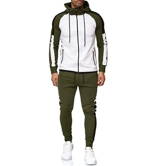 Men Tracksuit - Autumn 2 Piece Set Sports Clothes - Men Jogging Sweatsuits Gym Clothes (D101)(TM9)