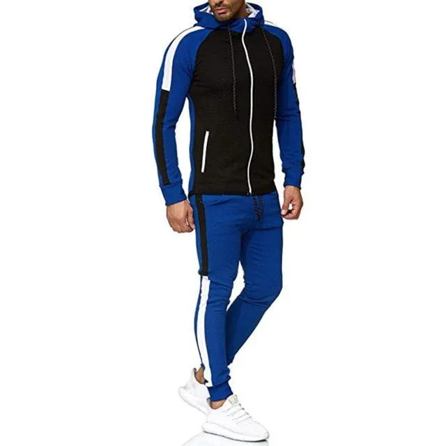 Men Tracksuit - Autumn 2 Piece Set Sports Clothes - Men Jogging Sweatsuits Gym Clothes (D101)(TM9)