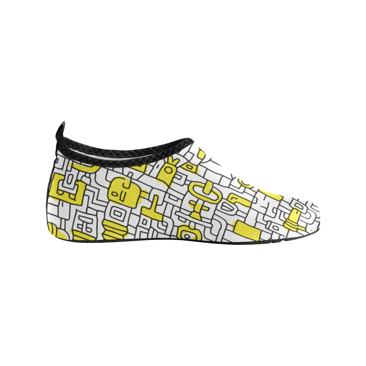 Men's Pop Yellow Doodle Print Barefoot Shoes