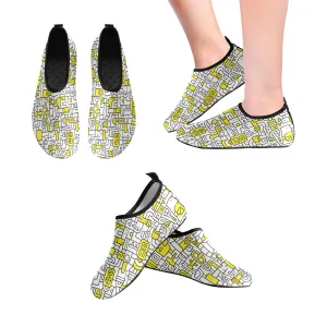 Men's Pop Yellow Doodle Print Barefoot Shoes