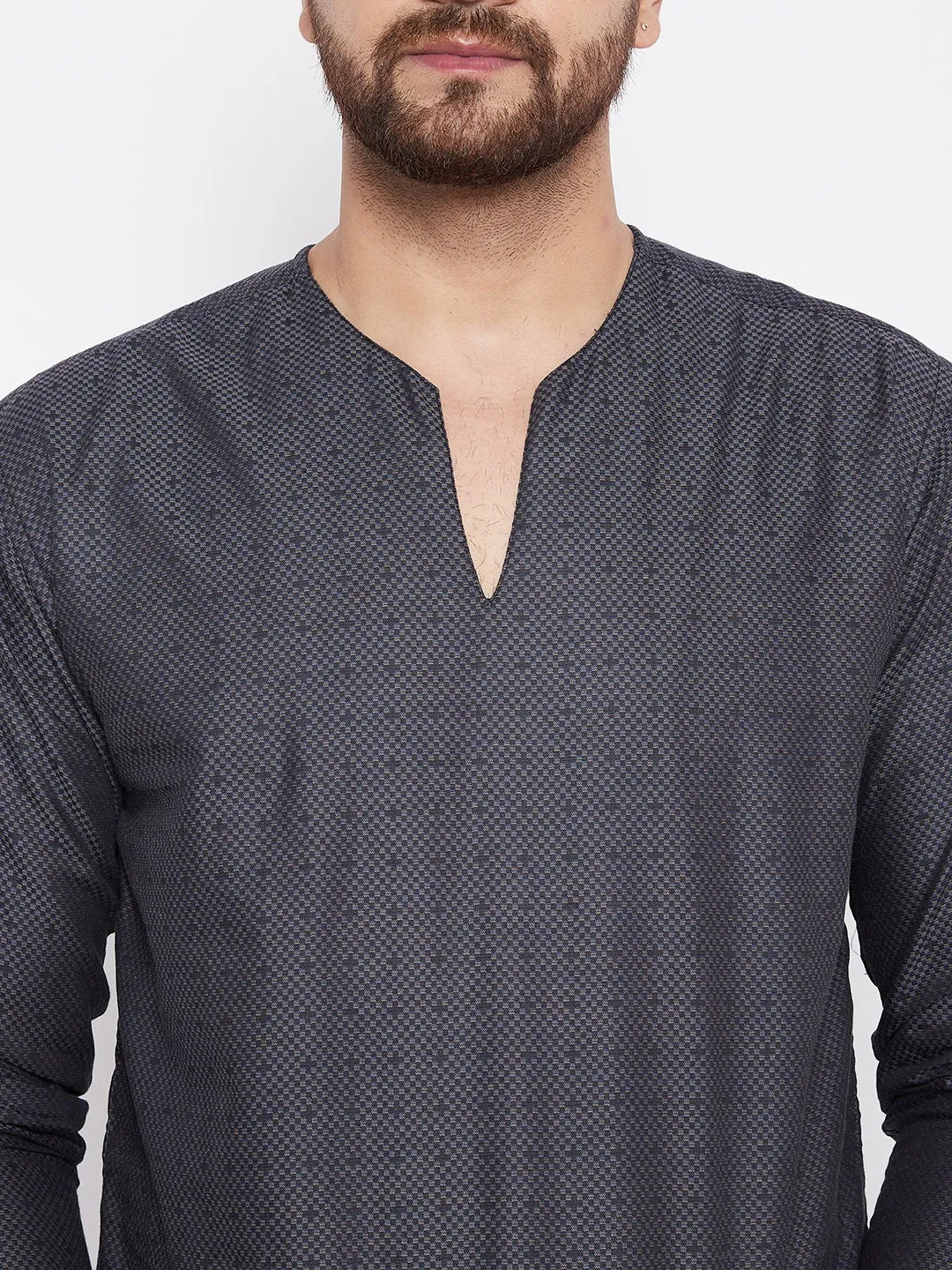 Men's Woven Design Straight  Kurta - Even Apparels