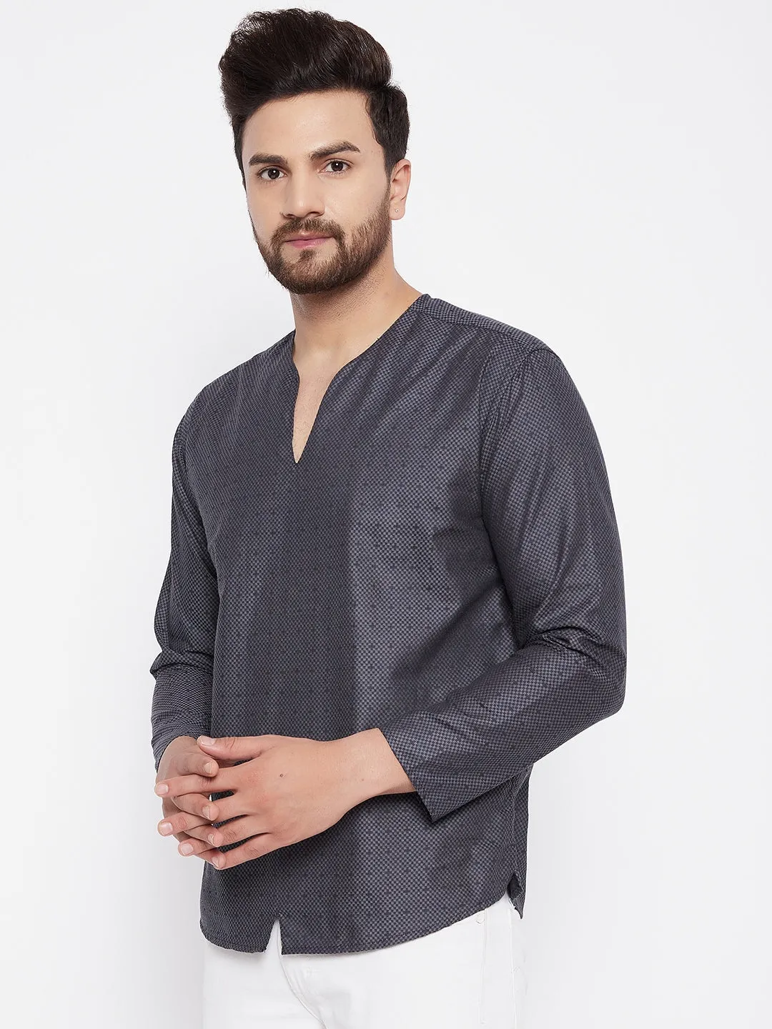 Men's Woven Design Straight  Kurta - Even Apparels