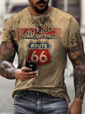 Motorcycle Print T-Shirt