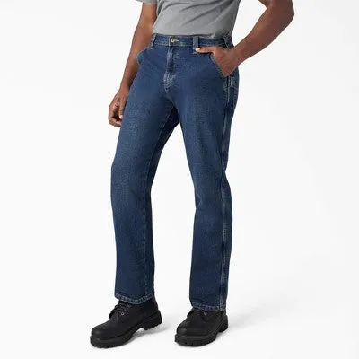 New - Dickies FLEX Relaxed Fit Carpenter Jeans, Medium Denim Wash (MWI), ,34 32