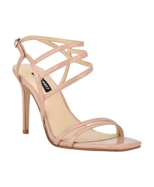 Nine West Women Zana Strappy Evening Dress Sandal Small Size 7.5 M Pair of Shoes