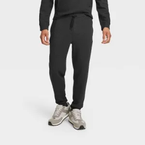 Open Box - All In Motion Men's Textured Fleece Cotton Joggers Midweight Sweatpants