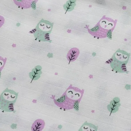 Owl Random Printed Muslin Swaddle Blanket For Baby By MM - 1 Pc