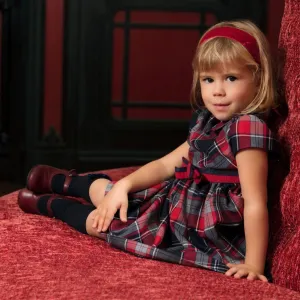 Patachou Infant To Toddler Girls Red and Navy Tartan Dress