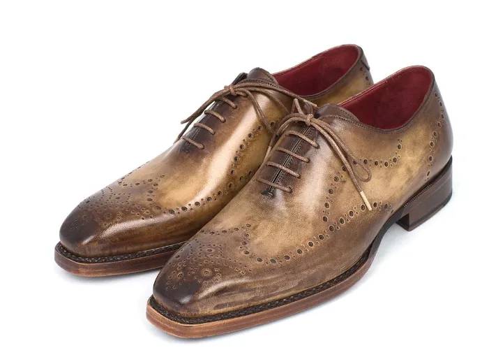 Paul Parkman Goodyear Welted Men's Wingtip Oxfords Antique Olive