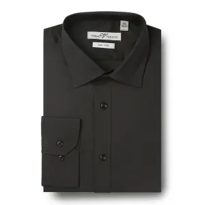 RENOIR Black Slim Fit Cotton Easy Care Dress Shirt SS214