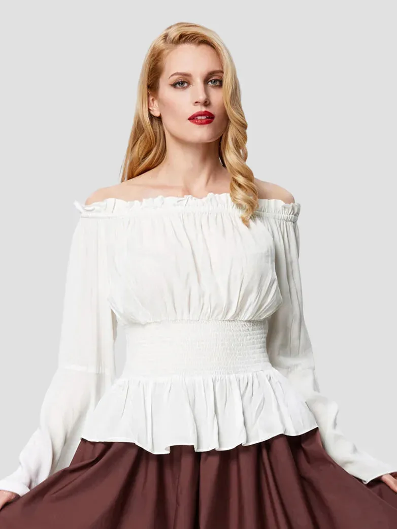 Retro Medieval Off Shoulder Bell Sleeves Tops