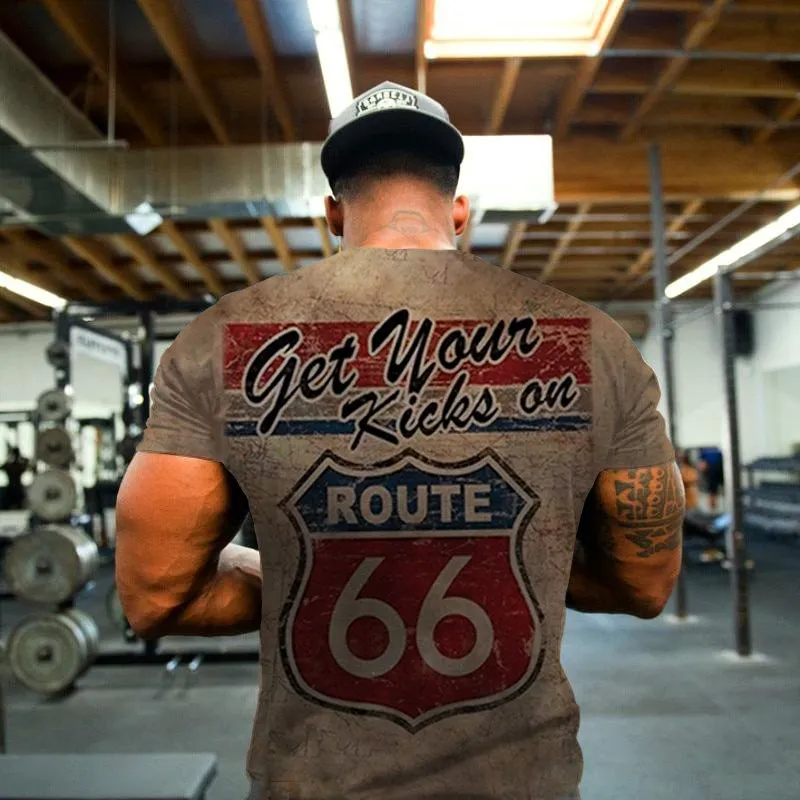 Retro Route 66 Printed T-Shirt