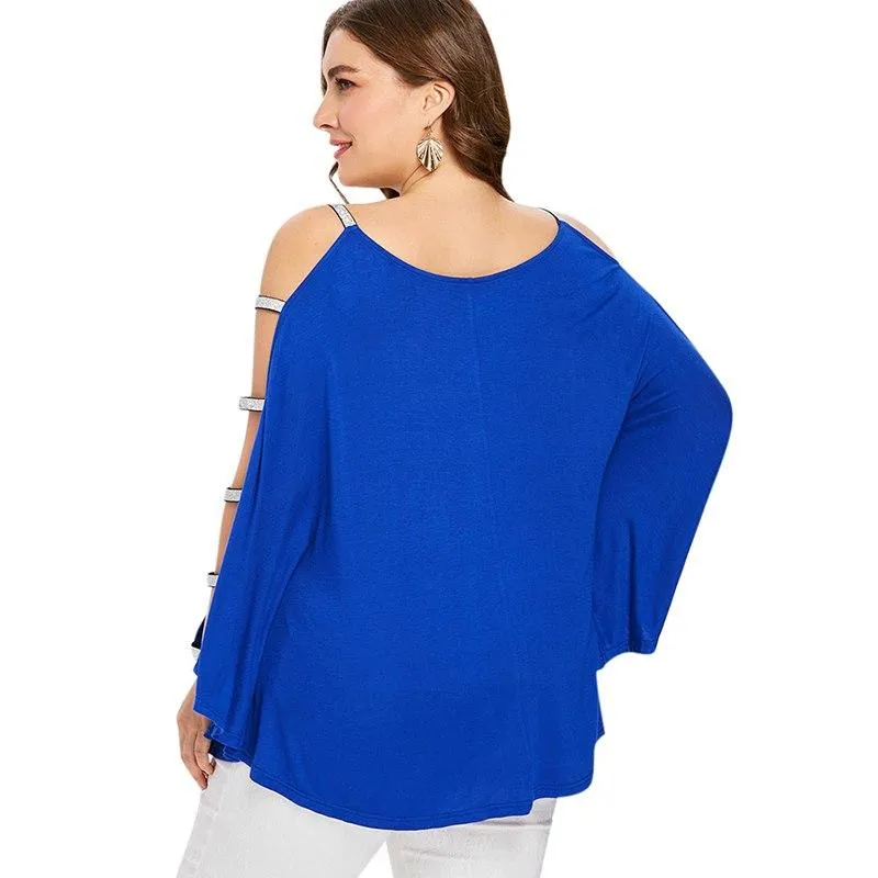 Shoulder Sequin Loose Tops Clothing