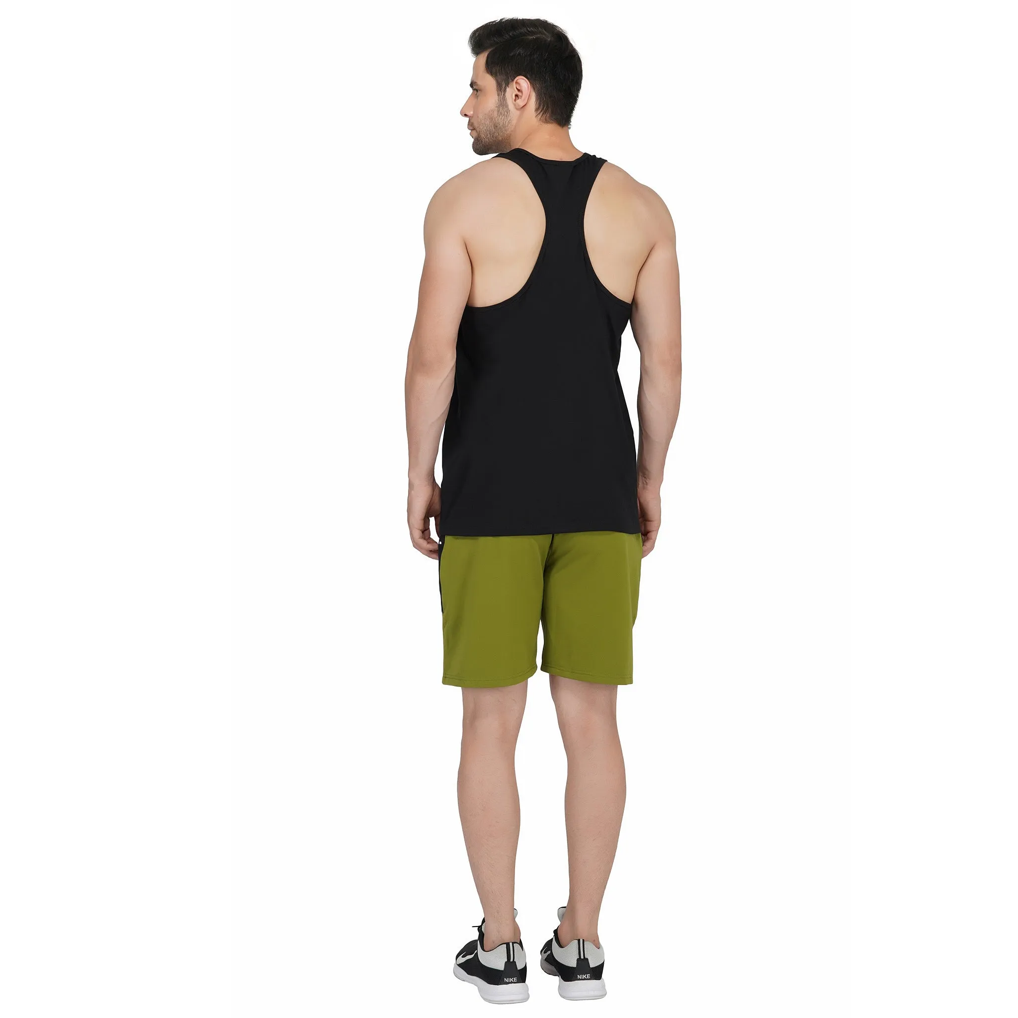 SLAY. Men's Olive Green Activewear Sports Shorts