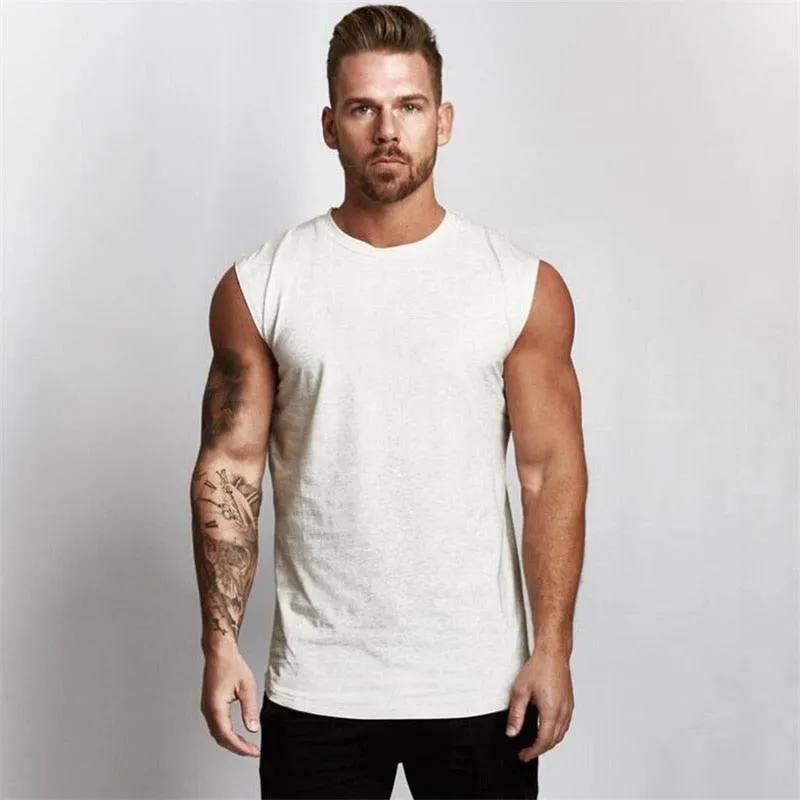 Summer Newest Brand Mens Curved Hem Solid Color Gyms Stringers - Vest Bodybuilding Clothing Fitness Man Tanks Tops (TM7)(1U101)(1U100)