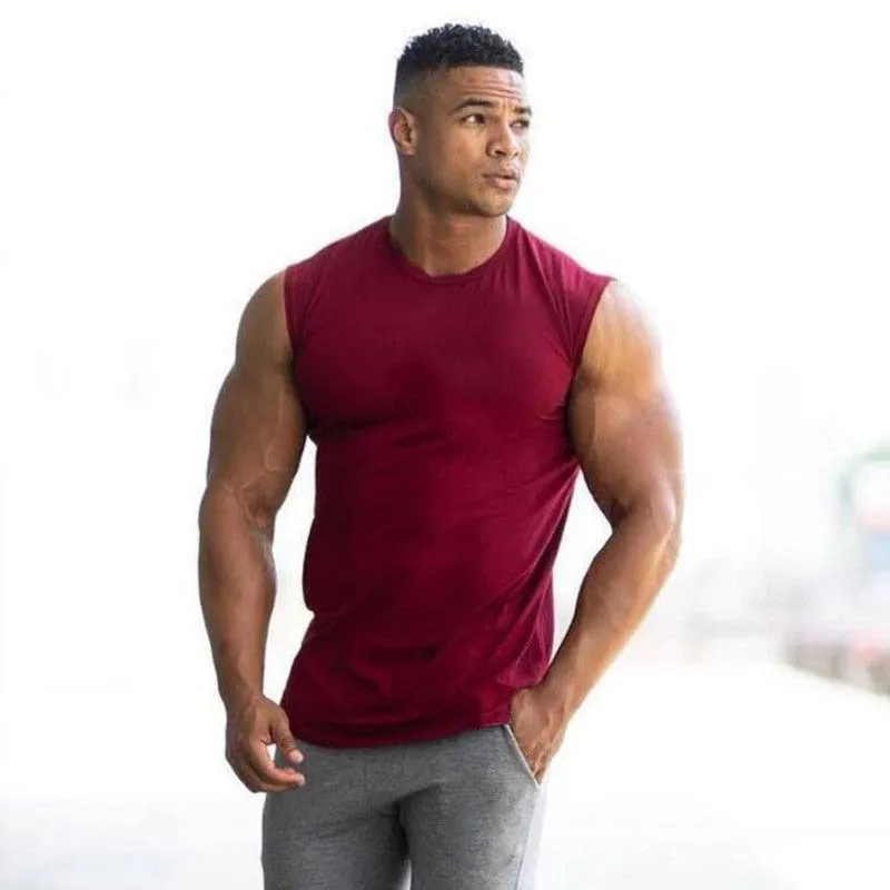 Summer Newest Brand Mens Curved Hem Solid Color Gyms Stringers - Vest Bodybuilding Clothing Fitness Man Tanks Tops (TM7)(1U101)(1U100)