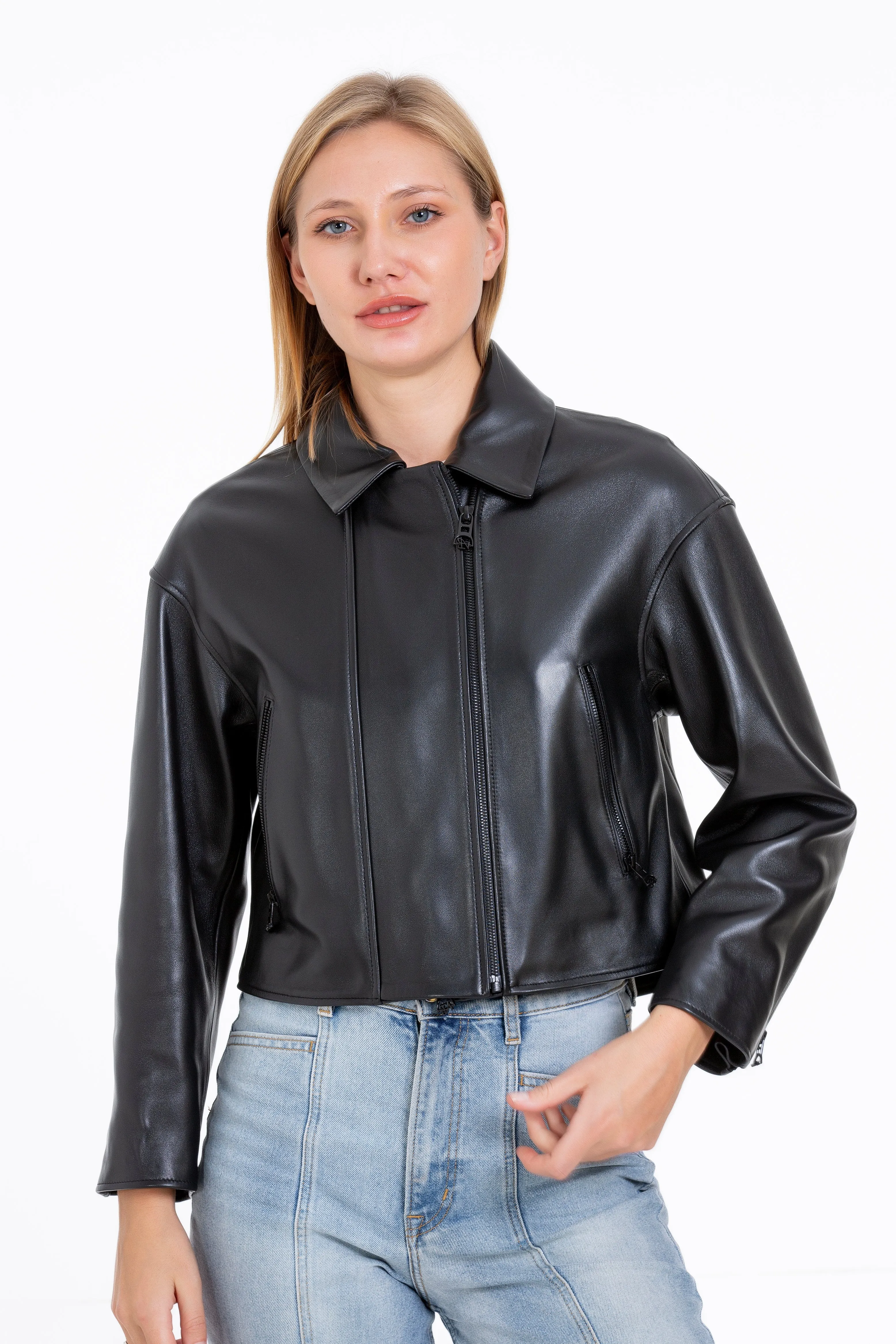 The Dennistoun Leather Black Women Jacket