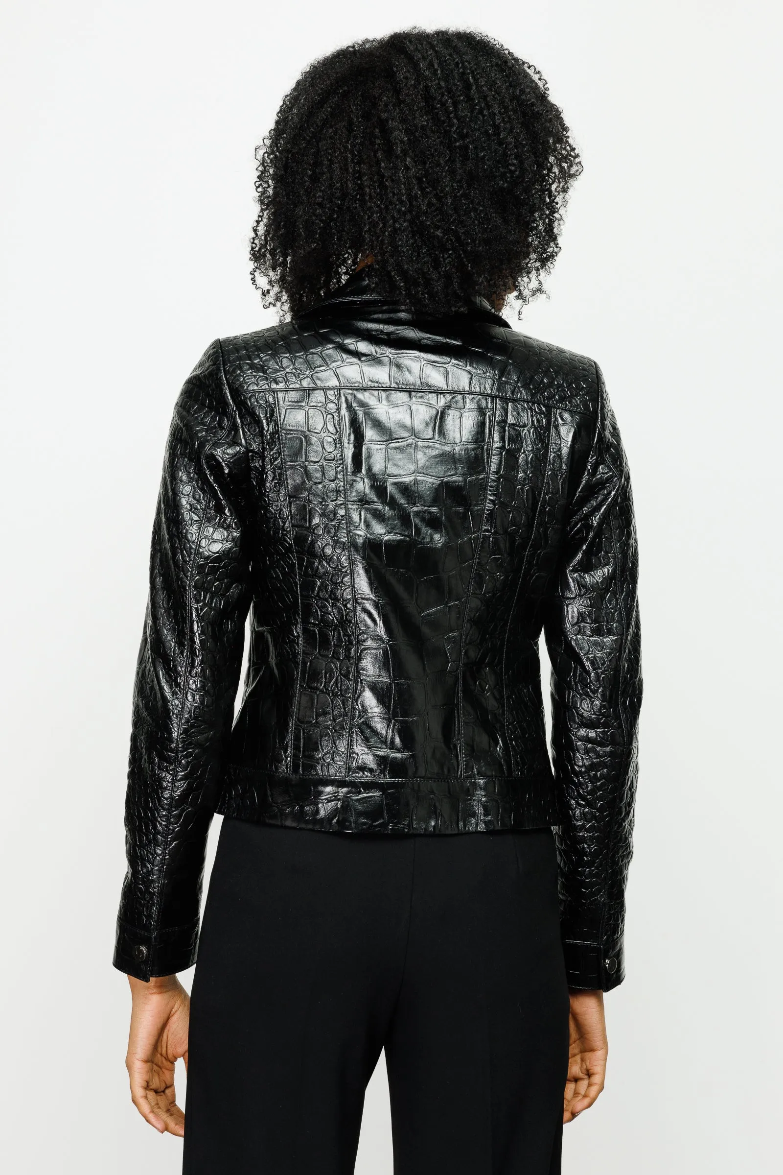 The Lante Black Leather Women Jacket