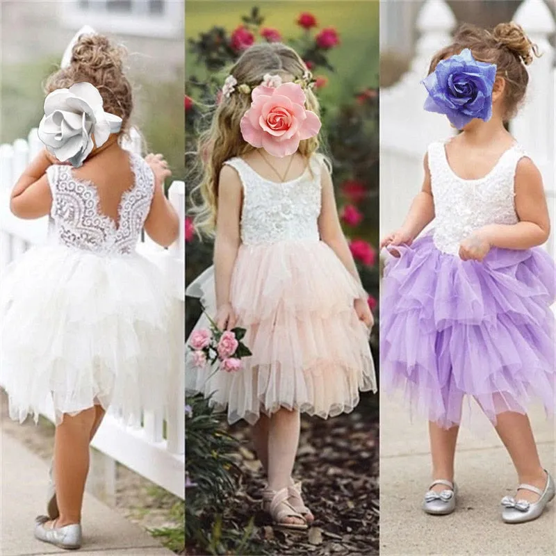 Toddler Girl Baby Clothing Dresses-Birthday-Party Occasion