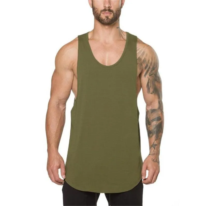 Top Brand gyms clothing - Men Bodybuilding and Fitness Stringer Tank Top Vest sportswear Undershirt -Muscle workout Singlets (TM7)(1U101)(1U100)