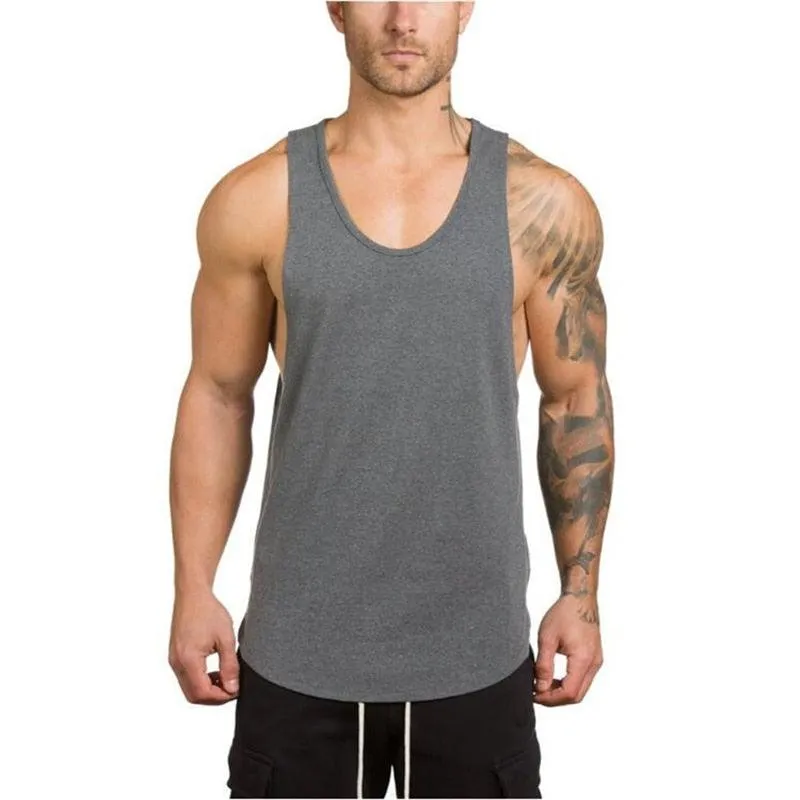 Top Brand gyms clothing - Men Bodybuilding and Fitness Stringer Tank Top Vest sportswear Undershirt -Muscle workout Singlets (TM7)(1U101)(1U100)