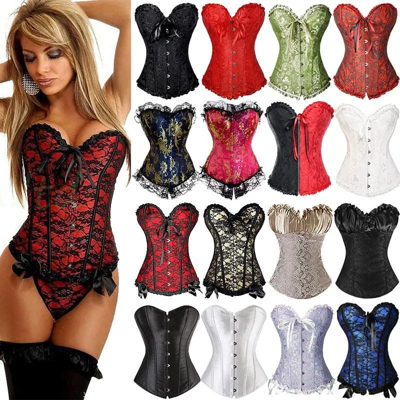 Trending X Sexy Women steampunk clothing gothic Plus Size Corsets Lace Up boned Overbust Bustier Waist (FH)(FHW1)(1U31)(1U24)(3U29)(TSL1)