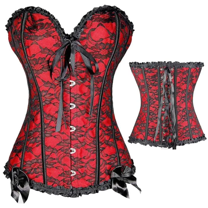 Trending X Sexy Women steampunk clothing gothic Plus Size Corsets Lace Up boned Overbust Bustier Waist (FH)(FHW1)(1U31)(1U24)(3U29)(TSL1)