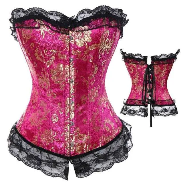 Trending X Sexy Women steampunk clothing gothic Plus Size Corsets Lace Up boned Overbust Bustier Waist (FH)(FHW1)(1U31)(1U24)(3U29)(TSL1)