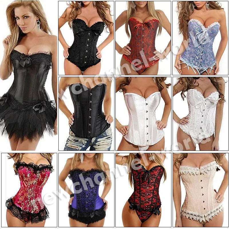 Trending X Sexy Women steampunk clothing gothic Plus Size Corsets Lace Up boned Overbust Bustier Waist (FH)(FHW1)(1U31)(1U24)(3U29)(TSL1)