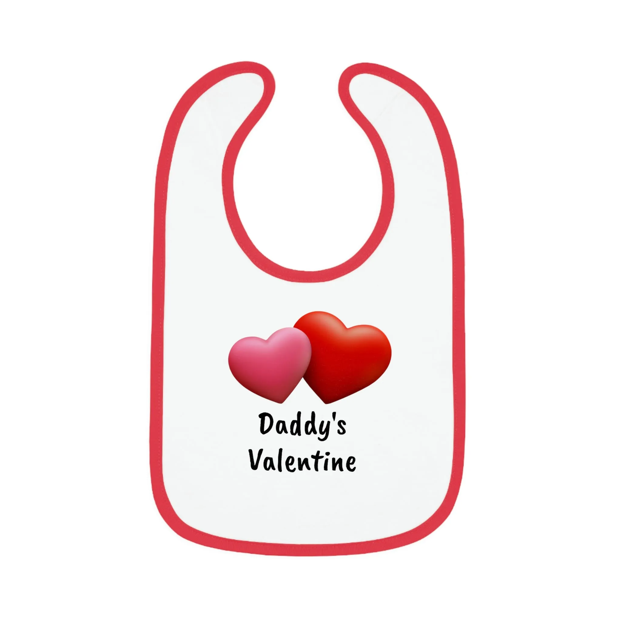 Valentine's "Daddy's Valentine" Baby Contrast Trim Jersey Bib