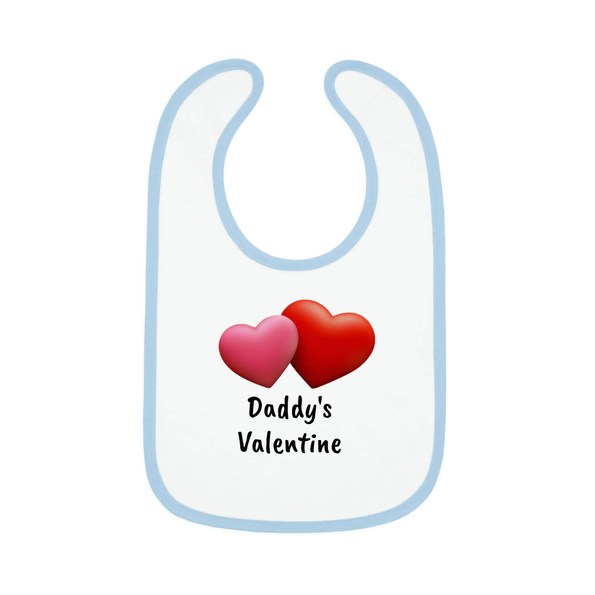 Valentine's "Daddy's Valentine" Baby Contrast Trim Jersey Bib