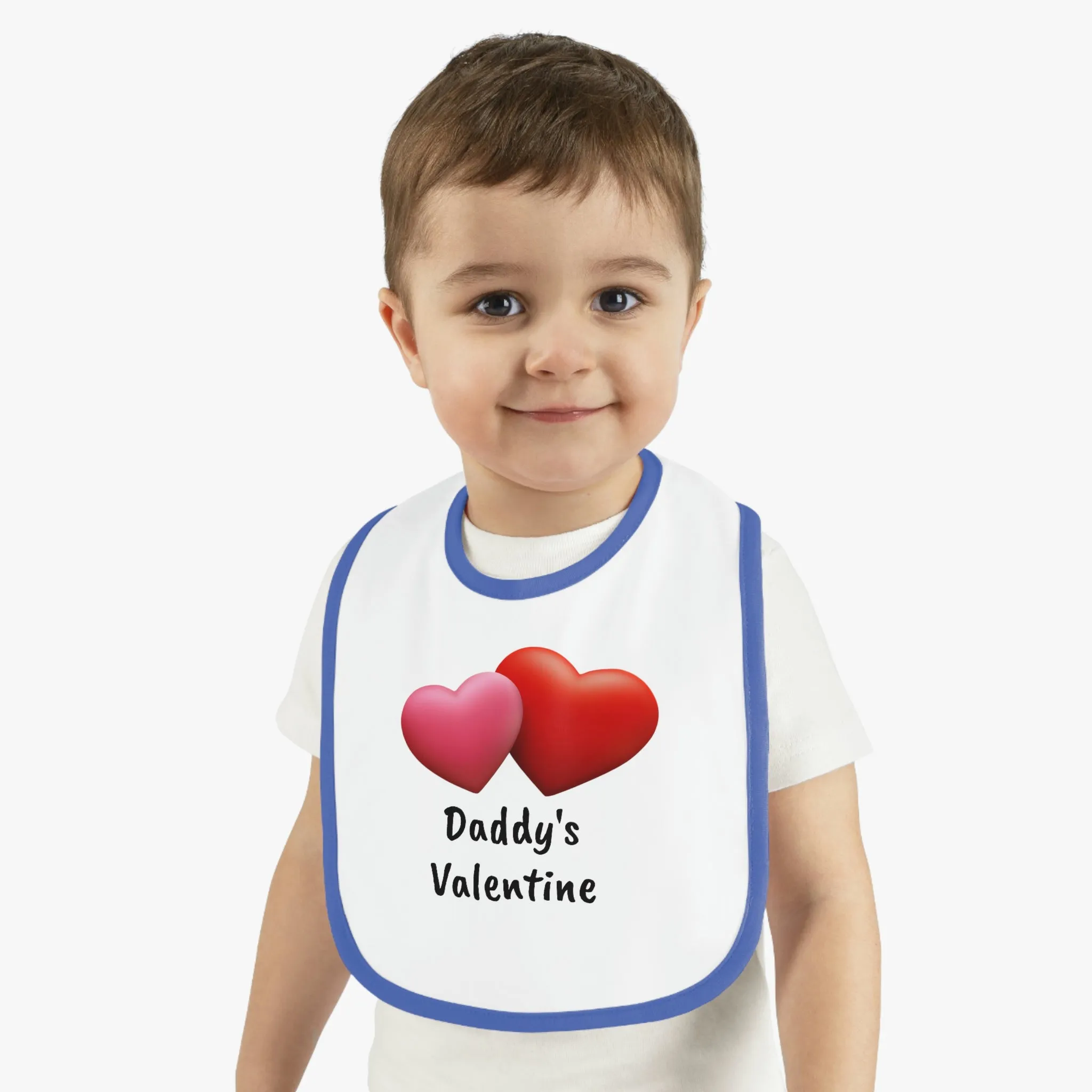 Valentine's "Daddy's Valentine" Baby Contrast Trim Jersey Bib