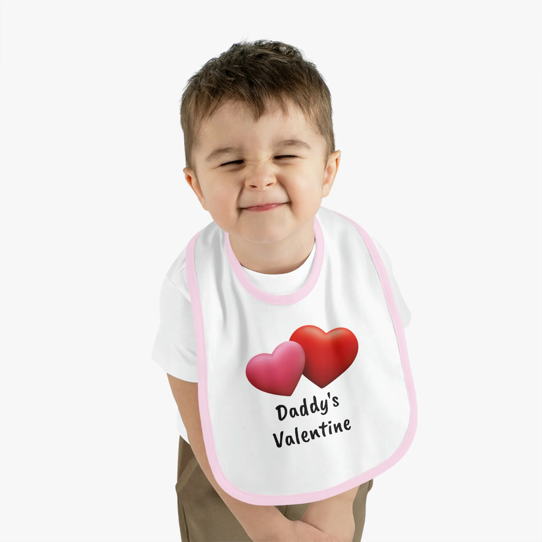 Valentine's "Daddy's Valentine" Baby Contrast Trim Jersey Bib